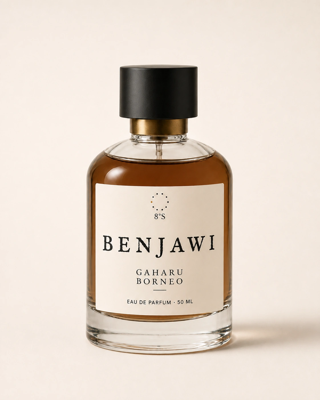 Benjawi Gaharu Borneo eau de parfum bottle on a pale background