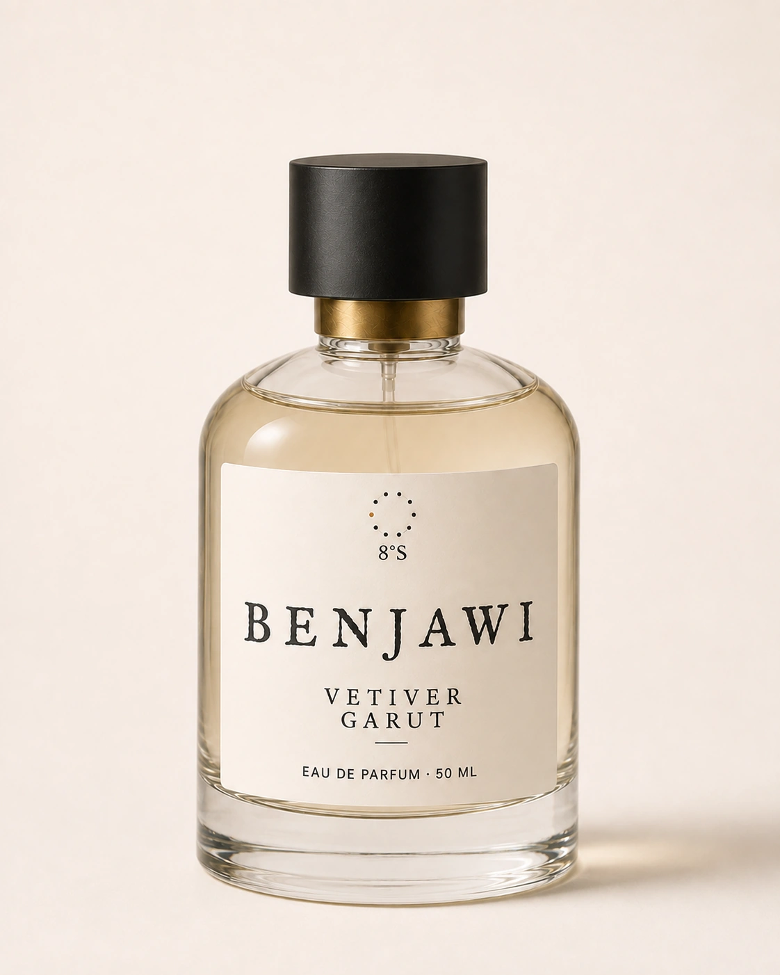 Benjawi Vetiver Garut eau de parfum bottle on a pale background